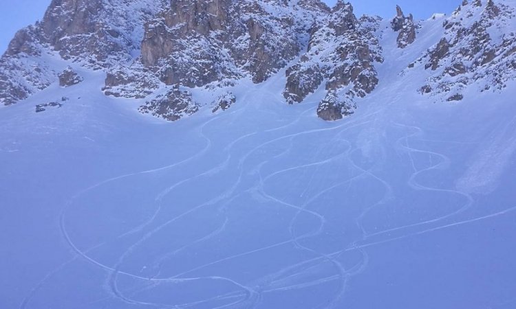 Sortie en free ride snow board et ski avec un moniteur de ski à Valloire 